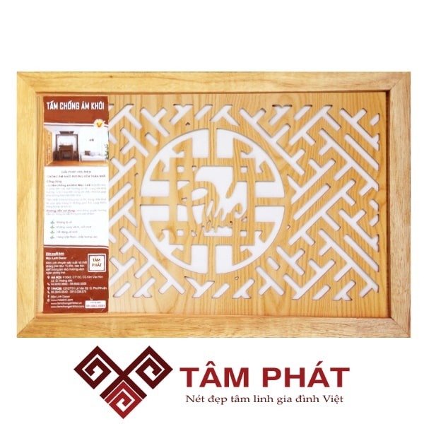 Tấm chống ám khói 41x41cm màu nâu chữ Phúc