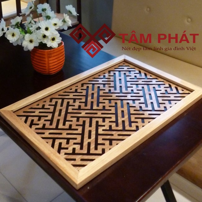 Tấm chống ám khói 41x61cm màu Vàng chữ Vạn