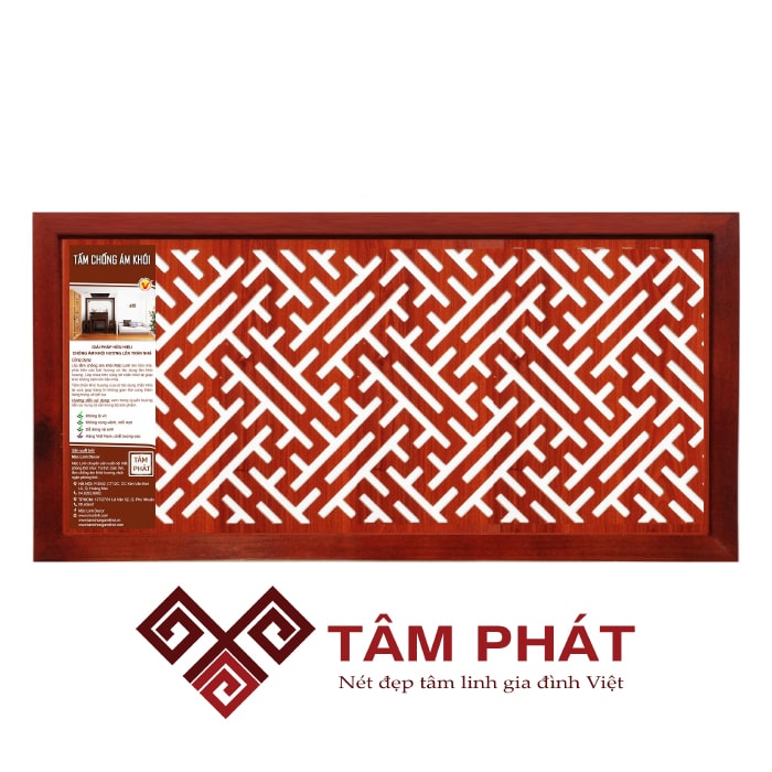 Tấm chống ám khói hoa văn chữ Vạn điêu khắc tỉ mỉ đến từng chi tiết