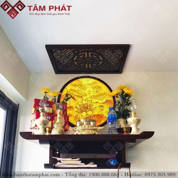 Bàn thờ treo tường mẫu TT2002 kết hợp tranh trang trí