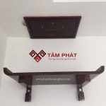 Mẫu bàn thờ treo tường đẹp TT2019 màu nâu đậm