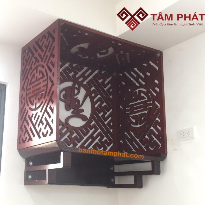 Bàn thờ treo tường gỗ Gụ mẫu TTG2035 Tâm Phát