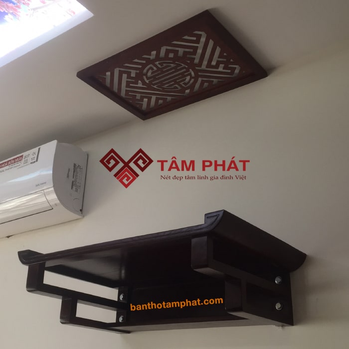 Bàn thờ treo tường gỗ Gụ mẫu TTG2035 Tâm Phát
