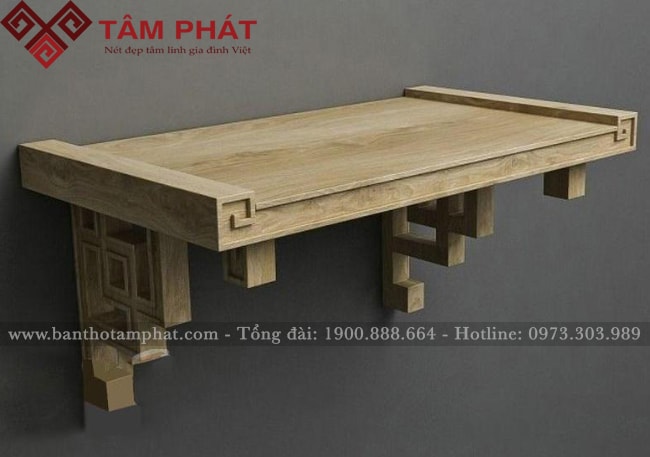 Mẫu bàn thờ treo có cấu tạo khá cầu kỳ Mẫu bàn thờ treo tường TT2052 Tâm Phát