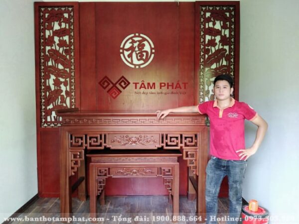 Mẫu bàn thờ đẹp BT1006 kích thước lớn cho phòng thờ