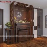 Mẫu bàn thờ tạo nên không gian thờ tự đẹp cho nhà chung cư