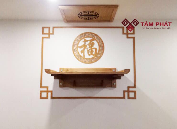 Bàn thờ treo tường mẫu TT2006 gỗ Sồi