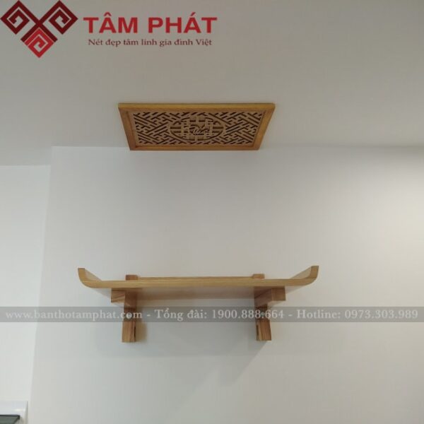 Bàn thờ treo tường gỗ Sồi màu sáng