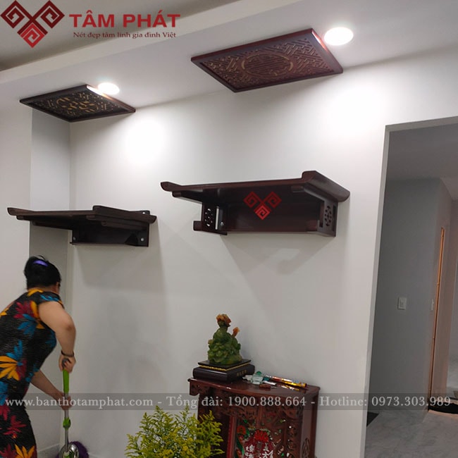 Mẫu bàn thờ treo tường 2 tầng TT2099