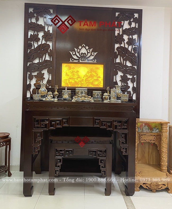 Mẫu bàn thờ gỗ Gụ 2 cấp BT-1051 Tâm Phát