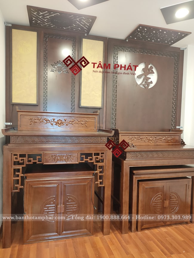 Nếu nhà có không gian rộng có thể làm 2 bàn thờ tách biệt