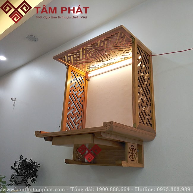 Bàn thờ treo tường có ngăn kéo mẫu TT2070