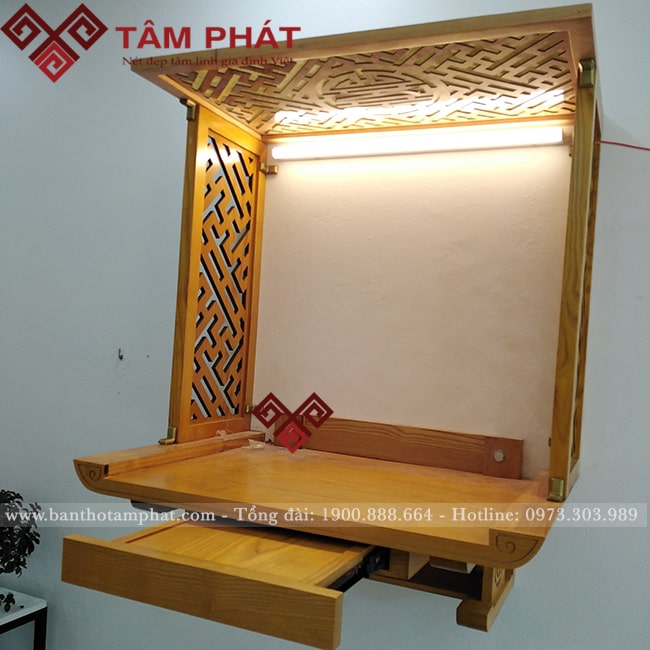Bàn thờ treo tường có ngăn kéo mẫu TT2070