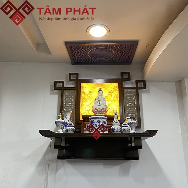 Bàn thờ Phật treo tường trang trí tranh mẫu TT2094 1 Bàn thờ Phật treo tường trang trí tranh mẫu TT2094