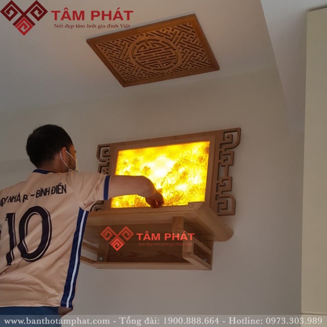 Tranh trúc chỉ sen cho bàn thờ treo tường