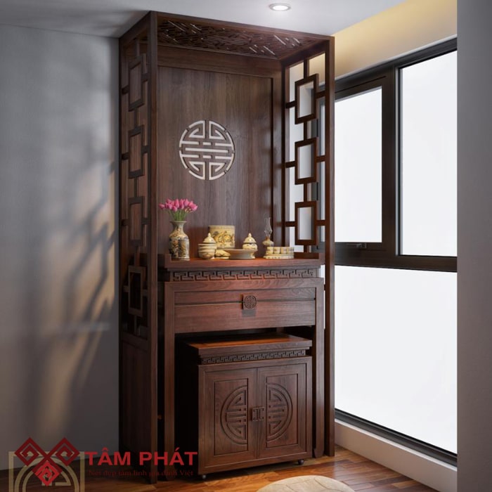 Mẫu bàn thờ đứng hiện đại Tâm Phát BT-1026 Mẫu bàn thờ đứng hiện đại Tâm Phát BT-1026