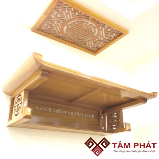 Bàn thờ treo gỗ Mít mẫu TTM2042 Bàn thờ treo gỗ Mít mẫu TTM2042