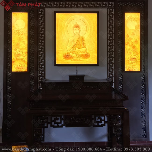 Bàn thờ kết hợp thờ Phật và Gia Tiên mẫu BT-1110