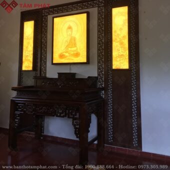Phòng thờ kết hợp thờ Phật và Gia Tiên mẫu BT-1110