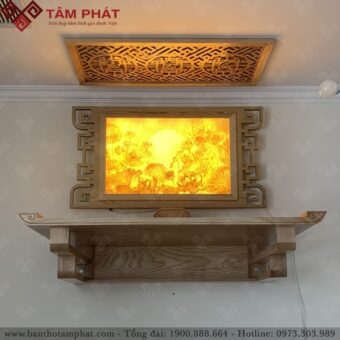 Tranh trúc chỉ sen cho bàn thờ treo tường