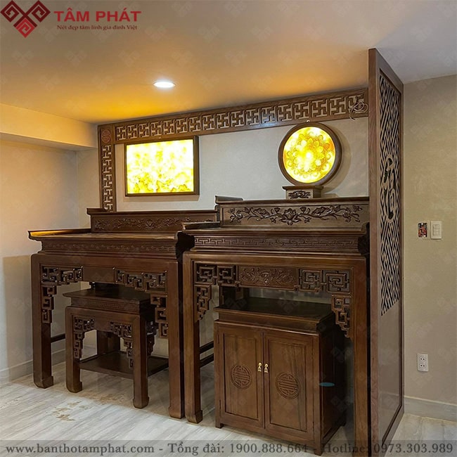 Bàn thờ Phật và gia tiên mẫu BT-1129 Tâm Phát