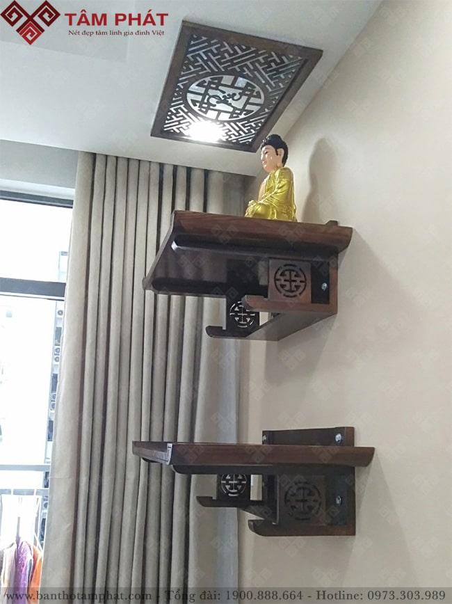Mẫu bàn thờ treo tường 2 tầng TT2099