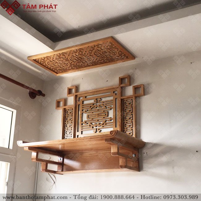 Bàn thờ treo TT2072 màu sáng sồi
