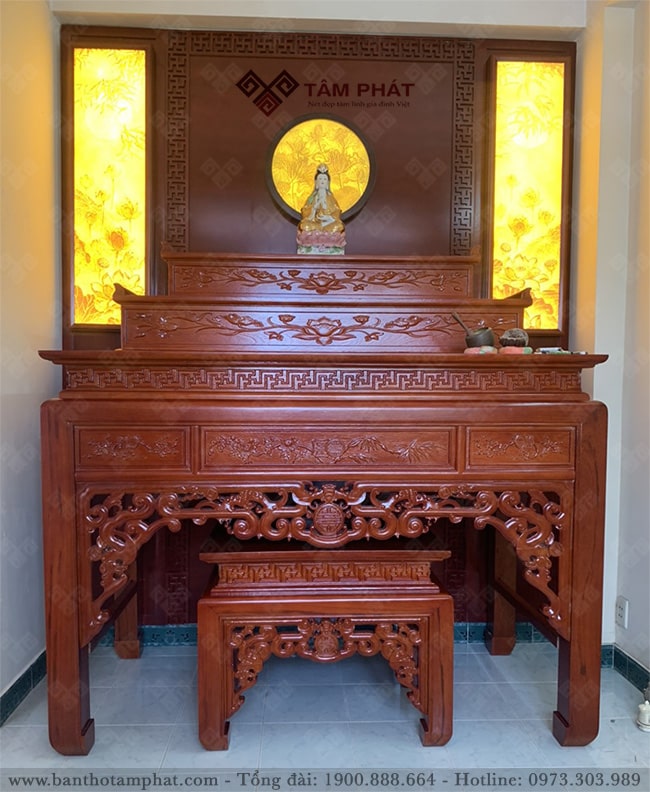 Mẫu bàn thờ tam cấp BT-1089 được Tâm Phát thi công cho rất nhiều gia đình