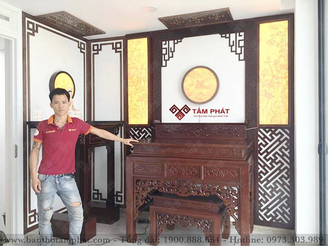 Bàn thờ Phật và gia tiên mẫu BT-1129 Tâm Phát