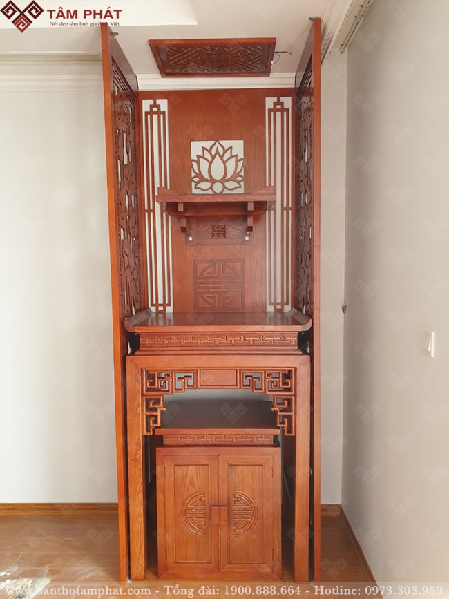 Thi công bàn thờ sắc nét từng chi tiết
