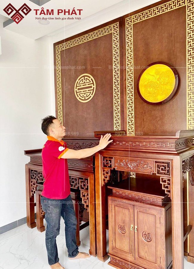 Mẫu phòng thờ phật và gia tiên BT1144