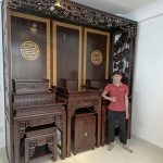 Không gian thờ sử dụng họa tiết hoa Sen làm chủ đạo