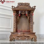 Mẫu bàn thờ thần tài được chạm khắc tinh tế