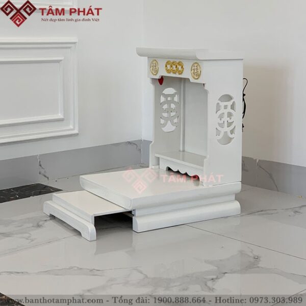 Bàn thờ ông địa màu trắng mẫu BTT-3319