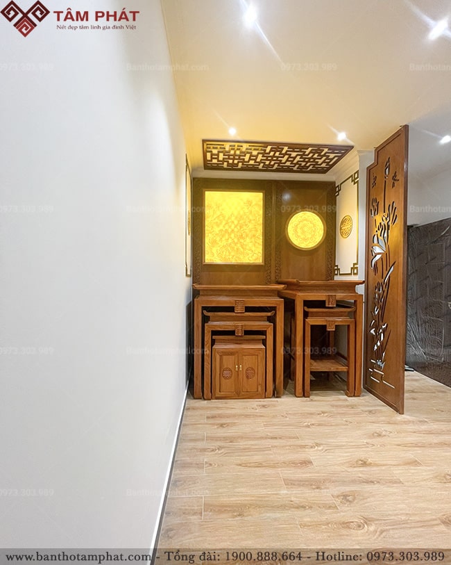 Phòng thờ gỗ hương đá cao cấp BT1148 Tâm Phát