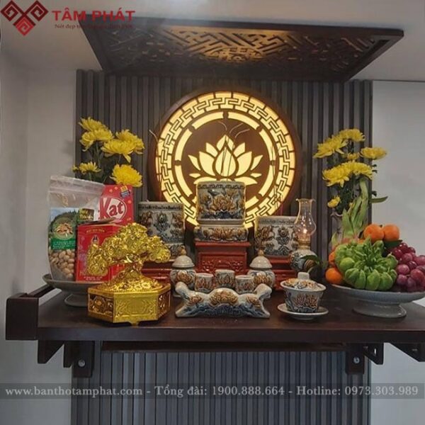 Đèn tranh hoa Sen trang trí bàn thờ Phật