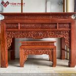 Bàn thờ Tâm Phát được đục chạm chi tiết tinh xảo