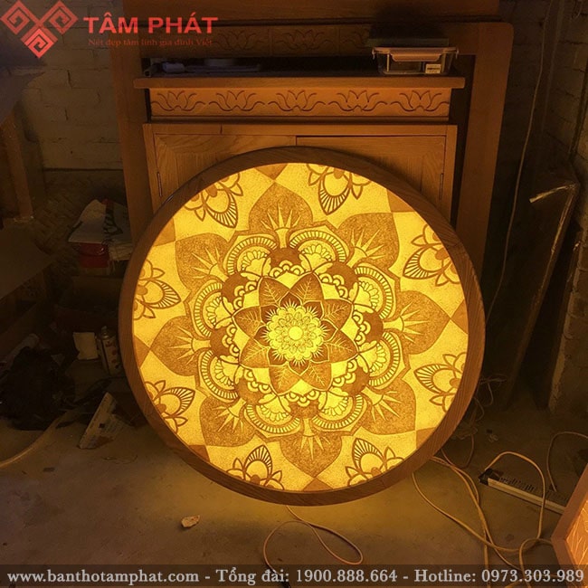 Tranh đèn trần phòng thờ TC6648 Tâm Phát
