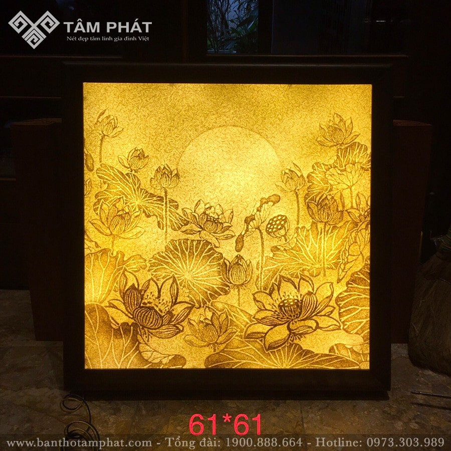 Tranh trúc chỉ hoa sen mẫu TC6642