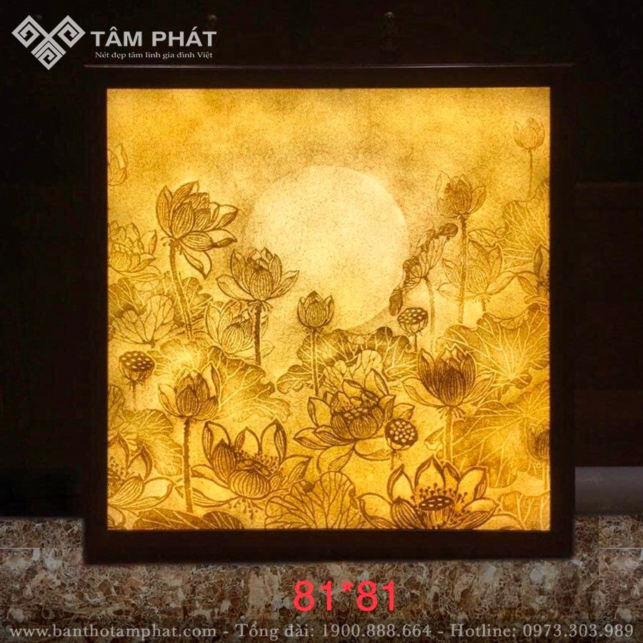 Tranh trúc chỉ hoa sen mẫu TC6642