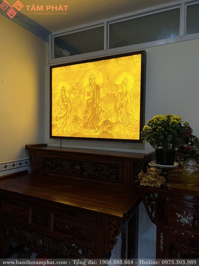 Tranh Tam Thế Phật mang ý nghĩa may mắn đến với gia chủ