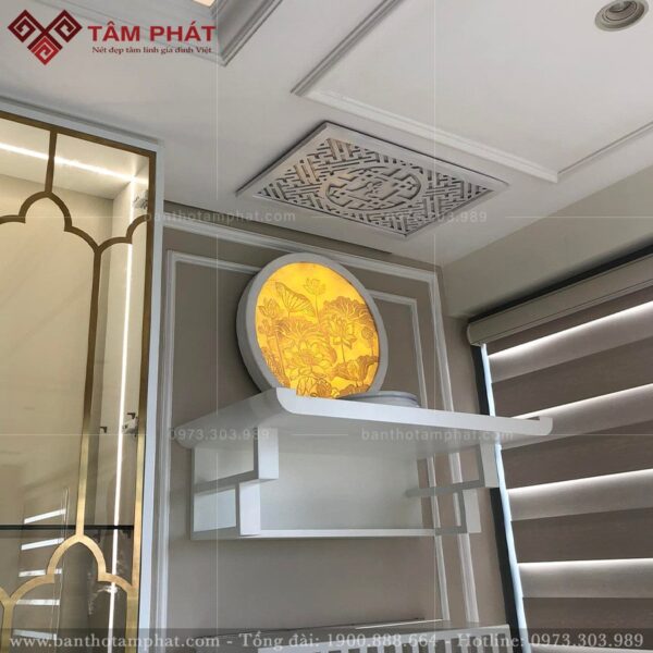 Bàn thờ treo màu trắng mẫu TT2065