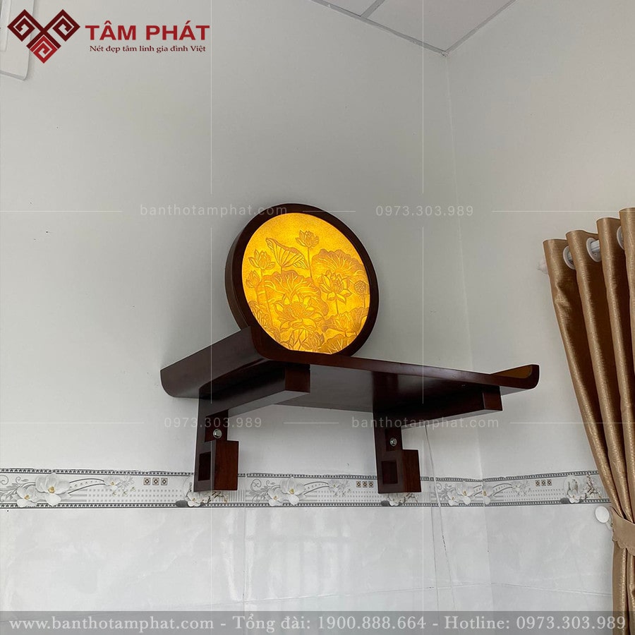 Bàn thờ treo tường nhỏ 2 Bàn thờ treo tường nhỏ mẫu TT2068 Tâm Phát đẹp hiện đại