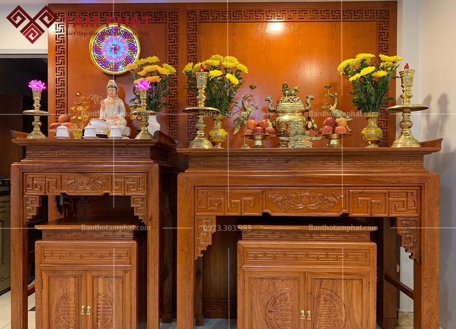 Mẫu Bàn Thờ Phật Bằng Gỗ Mới Nhất 2025 Tại Tâm Phát