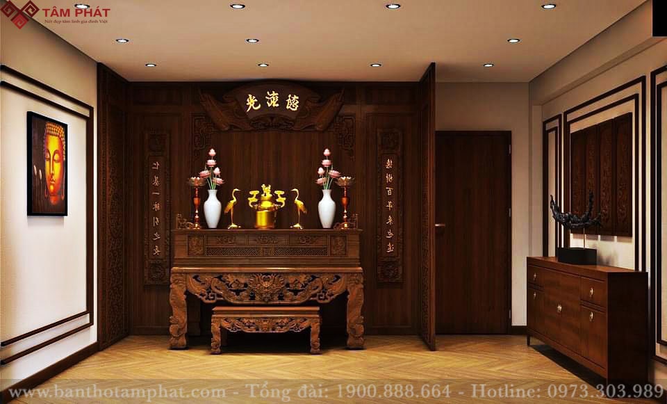 Phòng thờ gia tiên đẹp BT-1179 Tâm Phát đẹp sang trọng