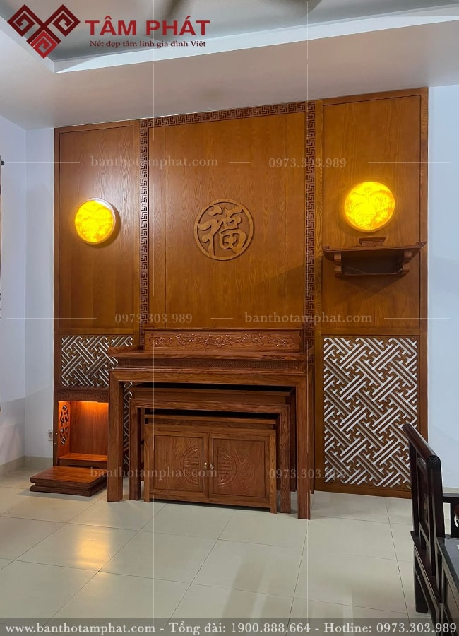 Mẫu phòng thờ gỗ BT-1183 Tâm Phát đẹp, tiện lợi đẳng cấp