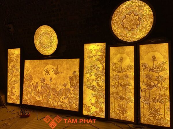 Tranh trúc chỉ phòng thờ thiết kế đa dạng