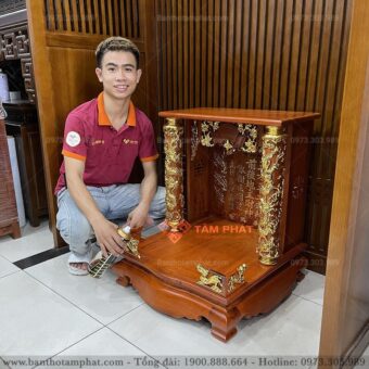 Bàn thờ thần tài cao cấp mạ vàng mẫu BTT-3331