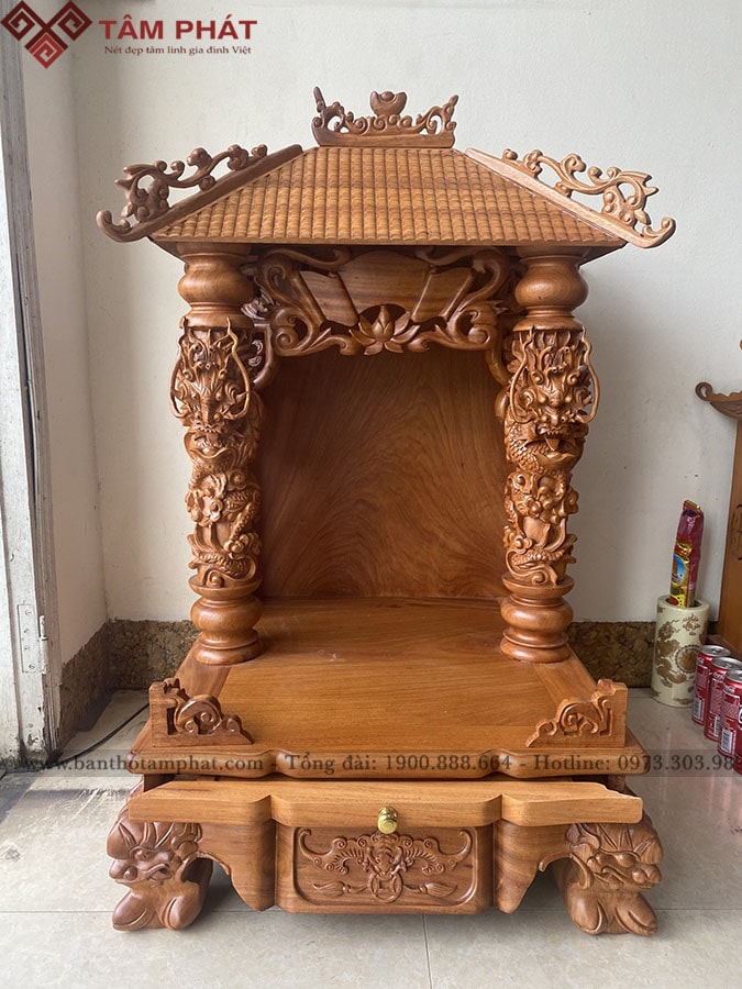 Bàn thờ thần tài gỗ gõ cao cấp