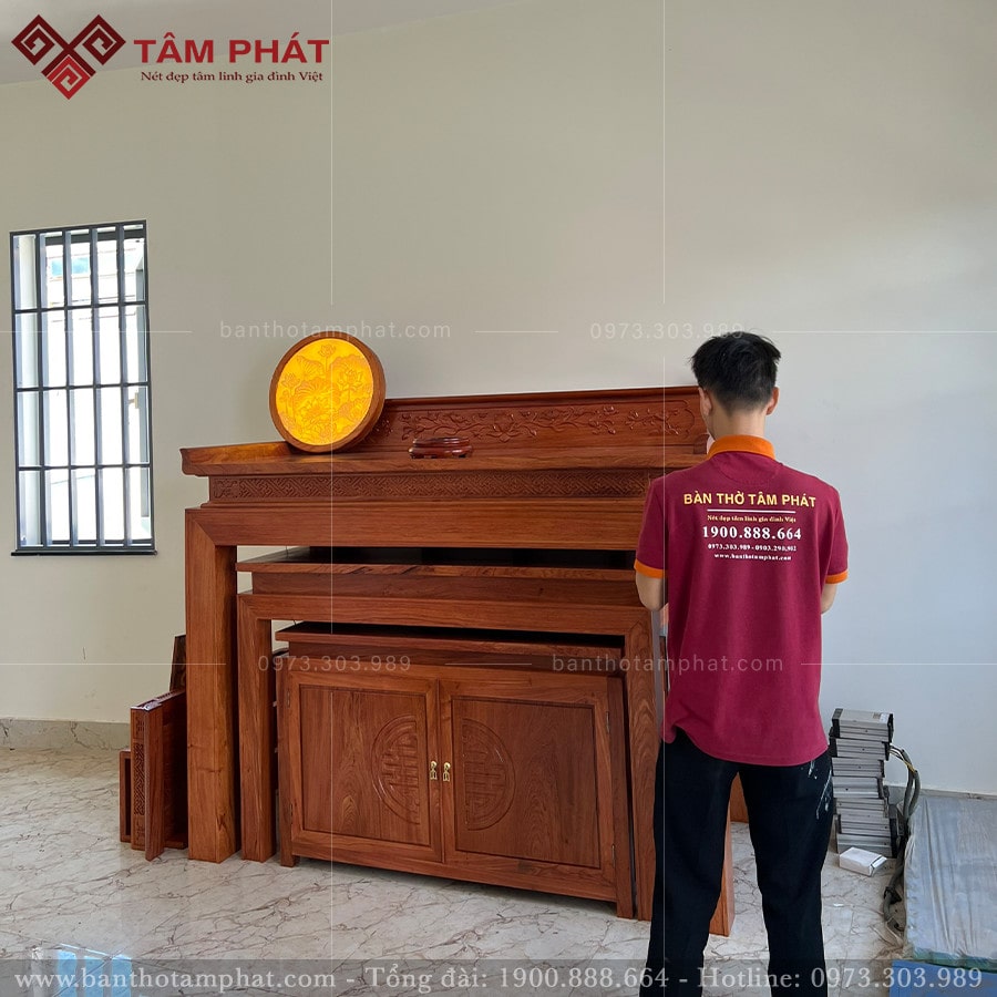 Bàn thờ thiết kế gồm 3 tầng